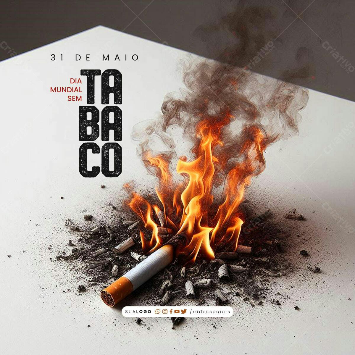 Post para Dia Mundial Sem Tabaco PSD Editável