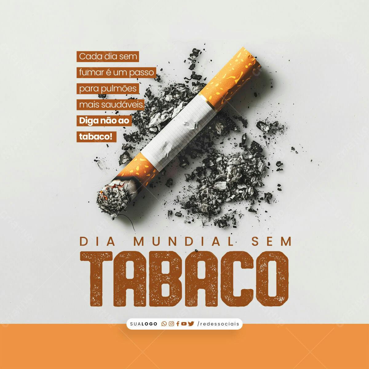 Post para Dia Mundial Sem Tabaco PSD Editável