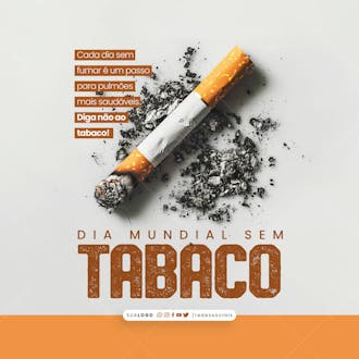 Social media dia mundial sem tabaco diga não ao tabaco