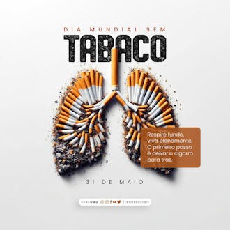 Social media dia mundial sem tabaco respire fundo