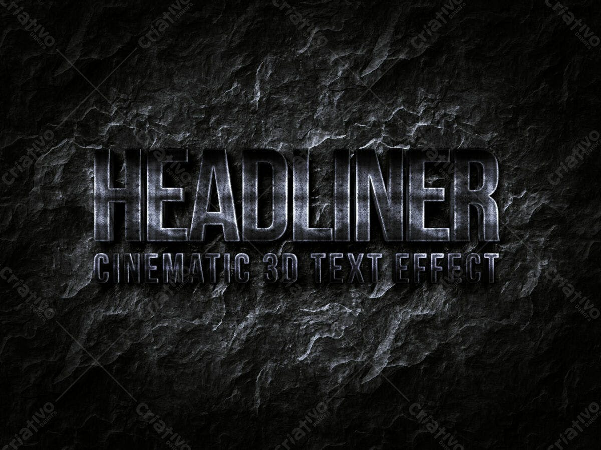 Efeito de Texto 3D Cinemático PSD Editável