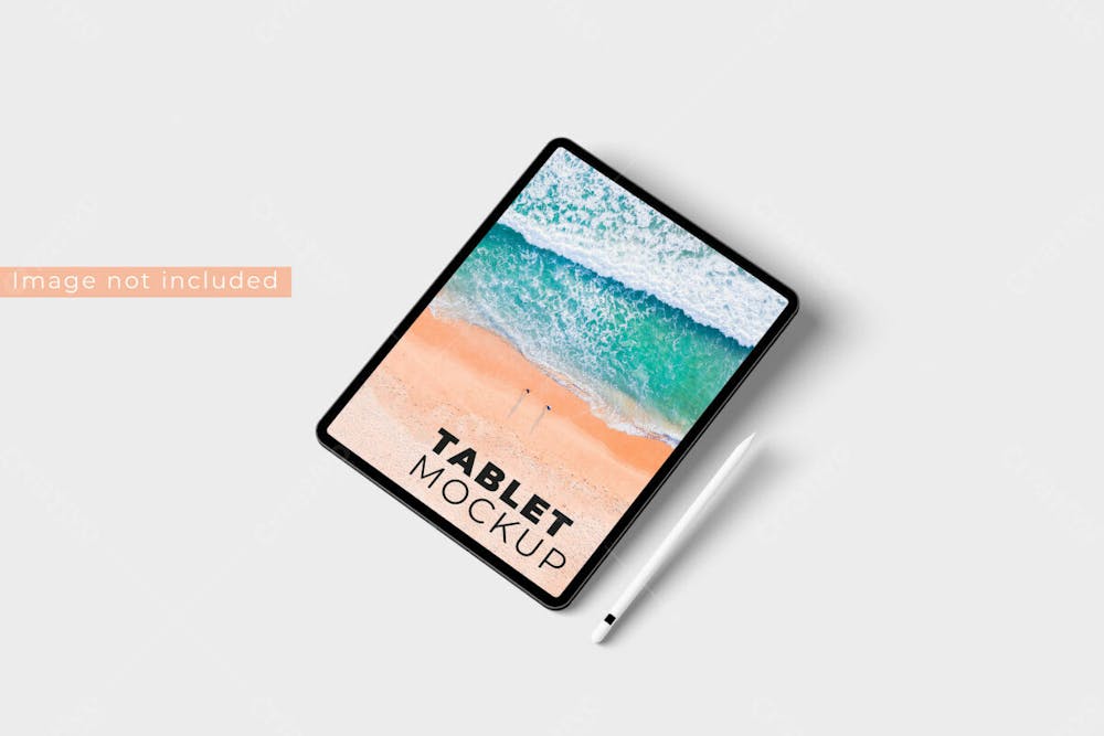 Visão Direita Realista Do Tablet Mockup