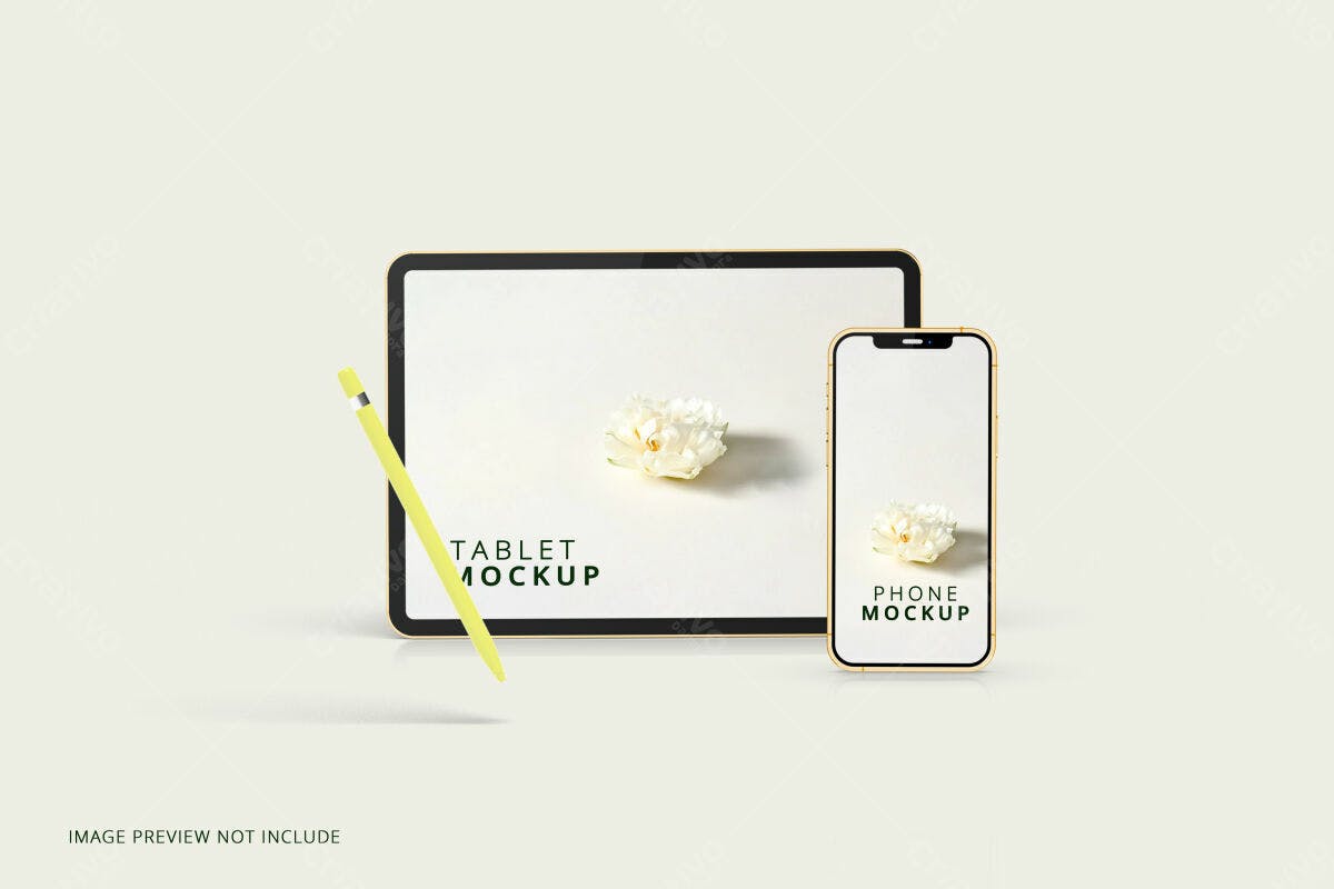 Mockup Tablet e Smartphone PSD Editável