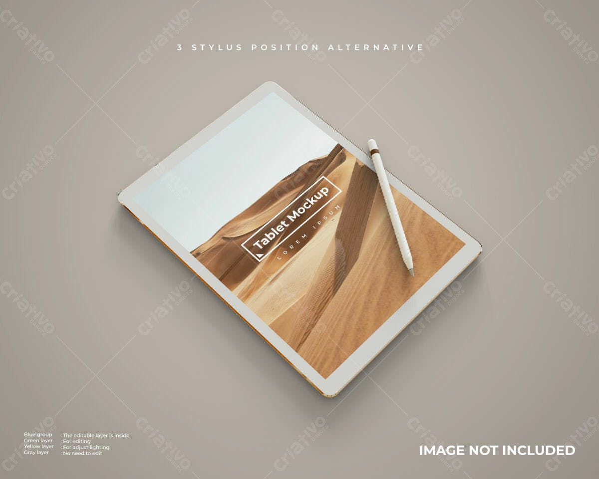 Mockup Tablet Deserto Areia PSD Editável