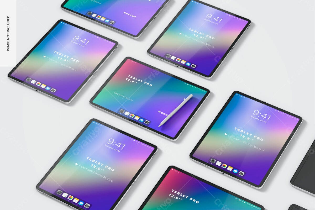 Mockup de Tablet PSD Editável para Apresentação de Apps