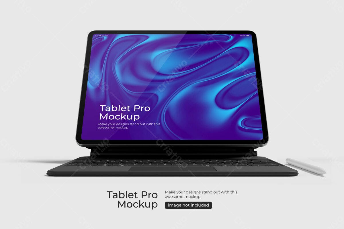 Mockup Tablet Pro com Teclado PSD Editável