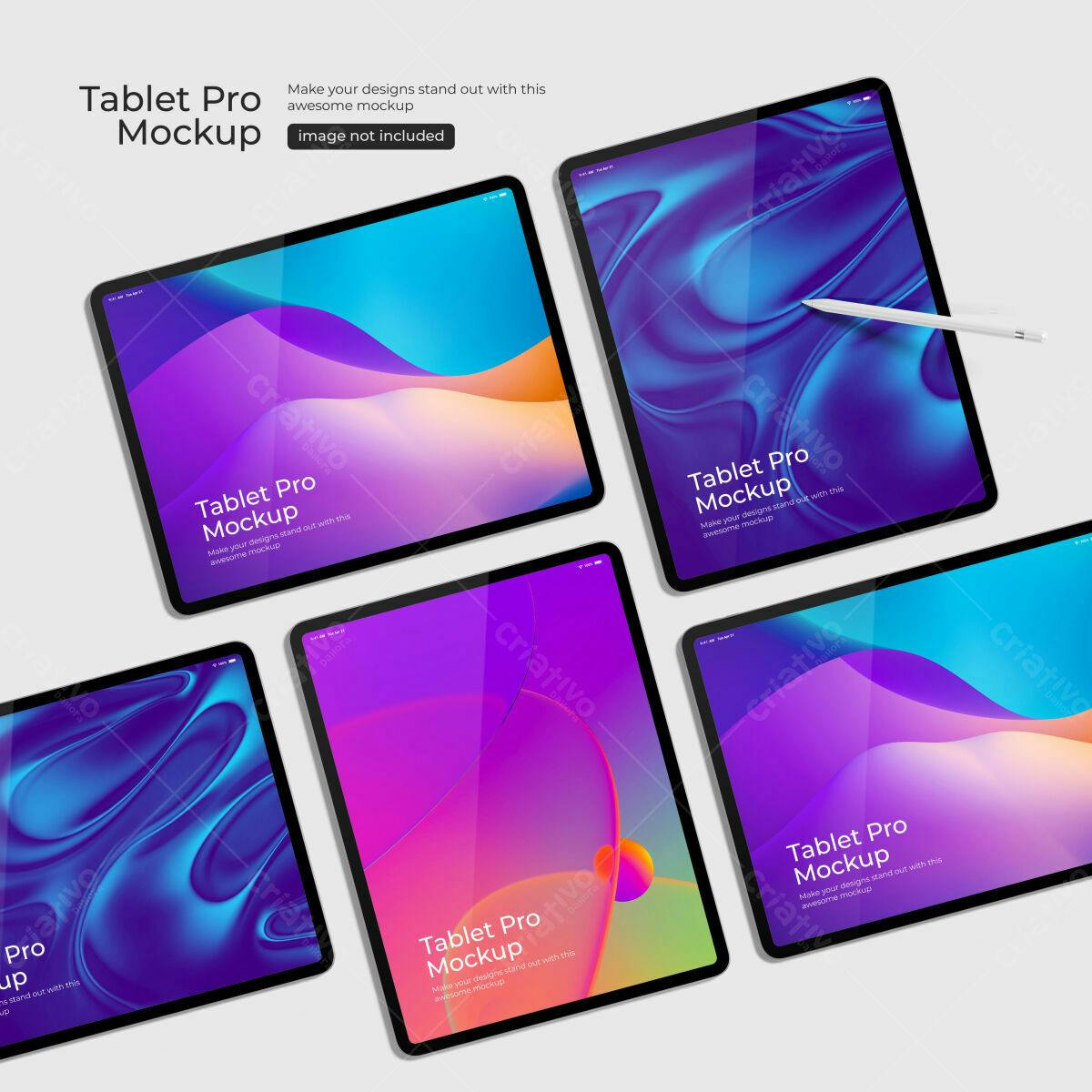 Mockup Tablet Pro PSD Editável com Design Fluido