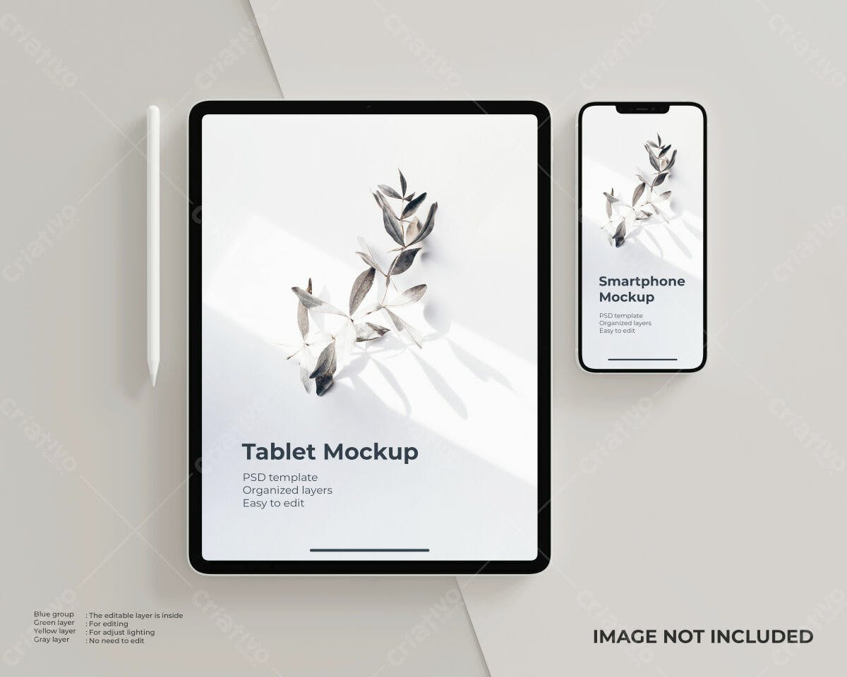 Mockup Tablet e Smartphone PSD Editável