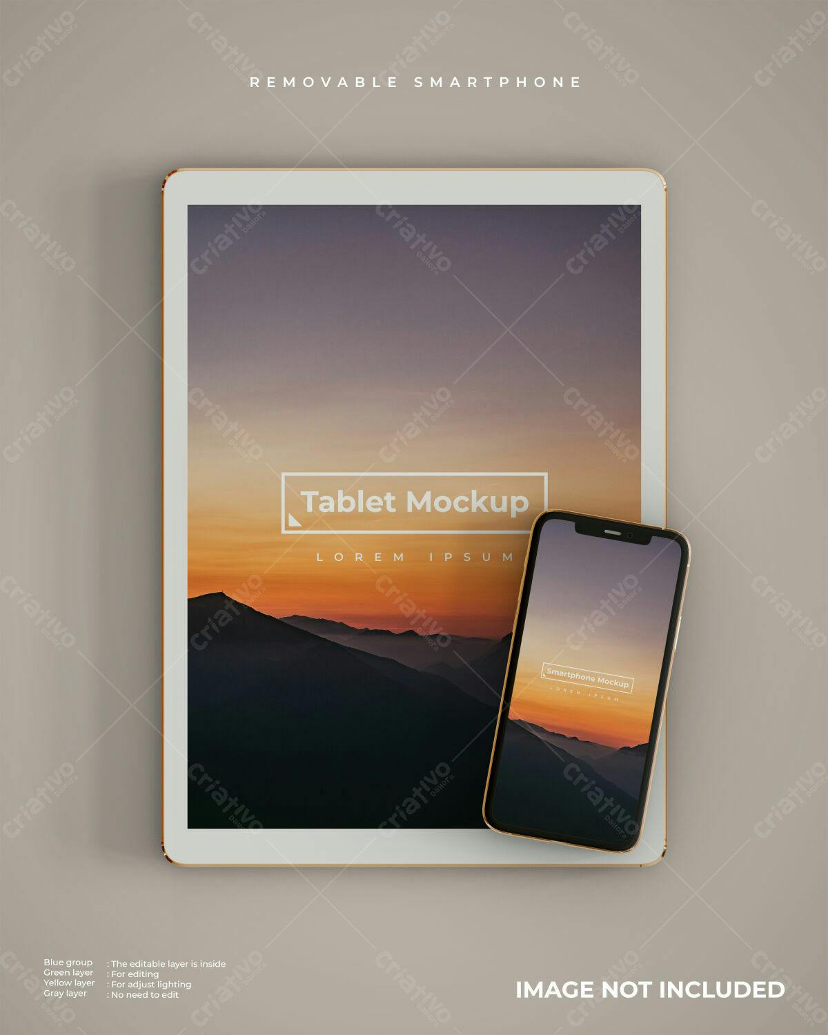 Mockup Tablet e Smartphone PSD Editável