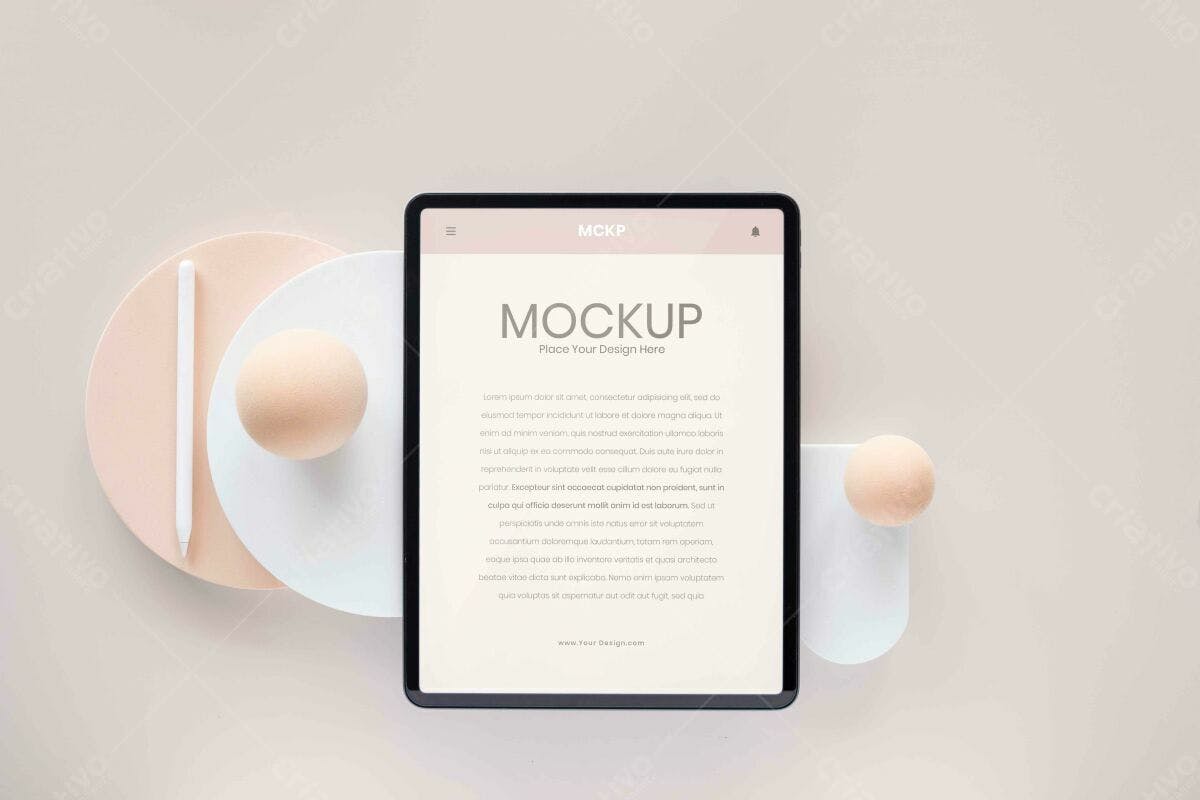 Mockup Tablet PSD para Apresentação de Design Minimalista