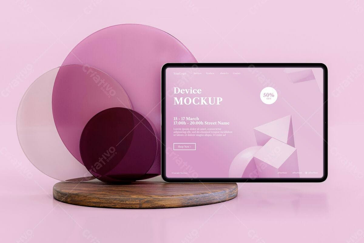Mockup de Tablet para Evento PSD Editável