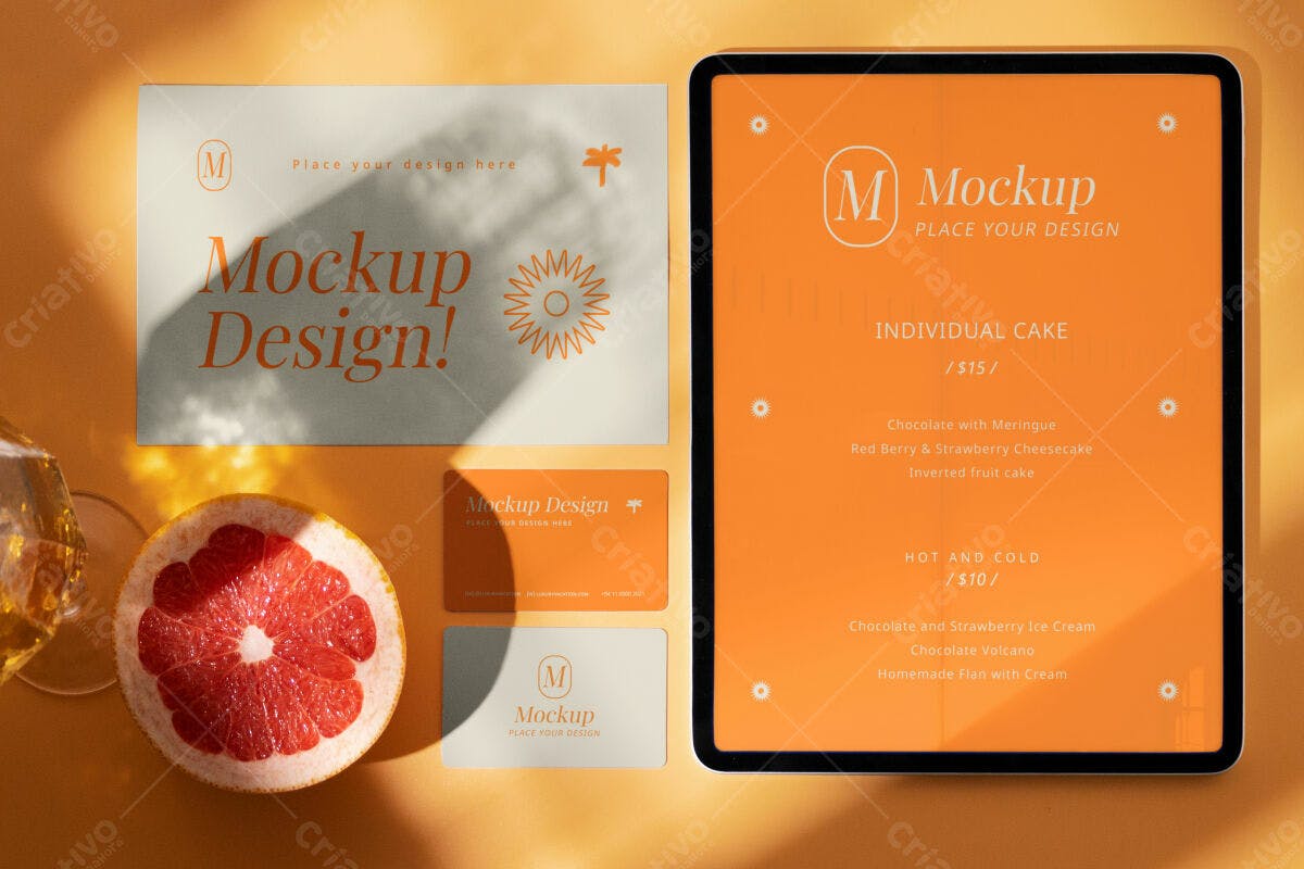 Mockup Cardápio Padaria PSD Editável