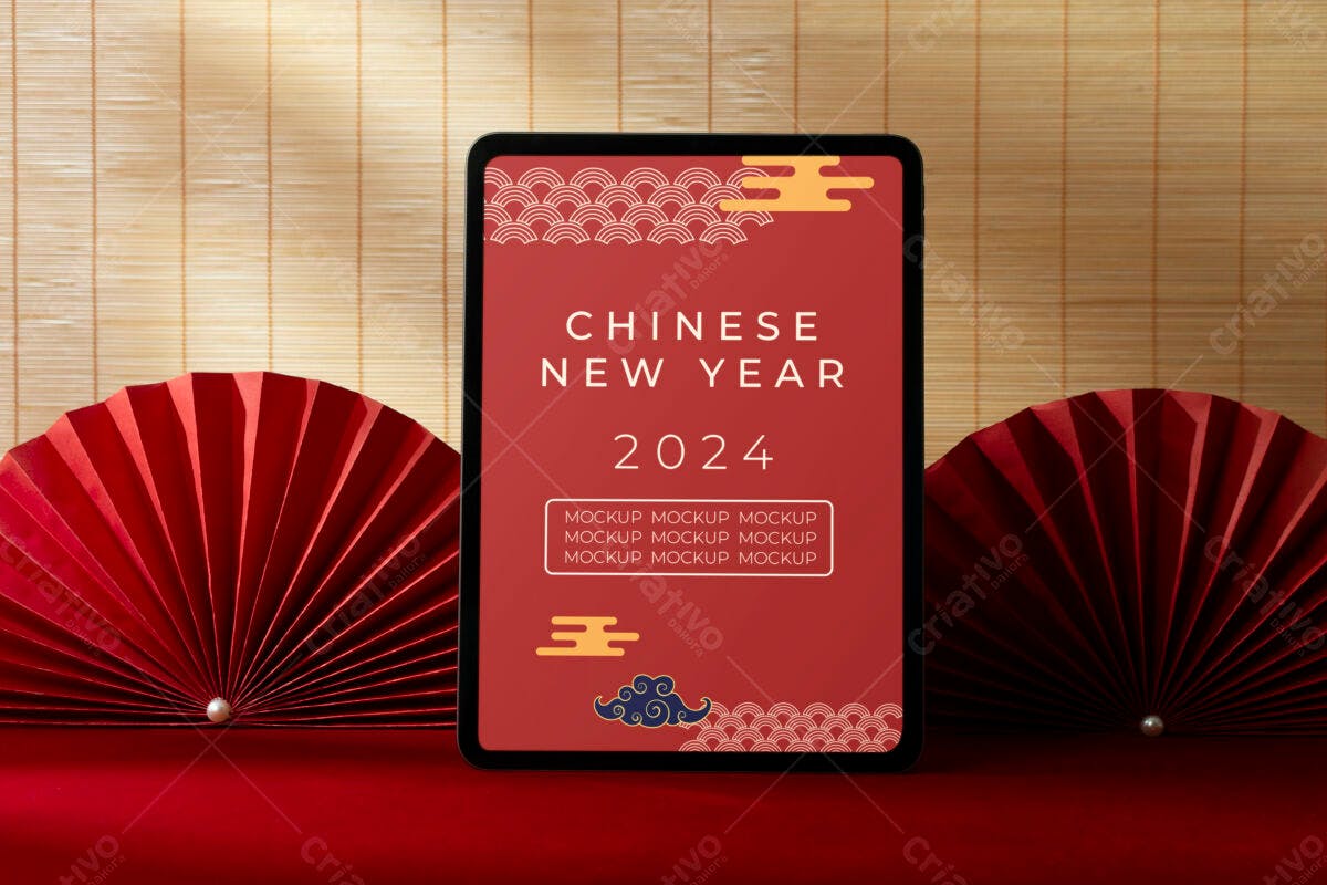 Tablet para Ano Novo Chinês PSD Editável