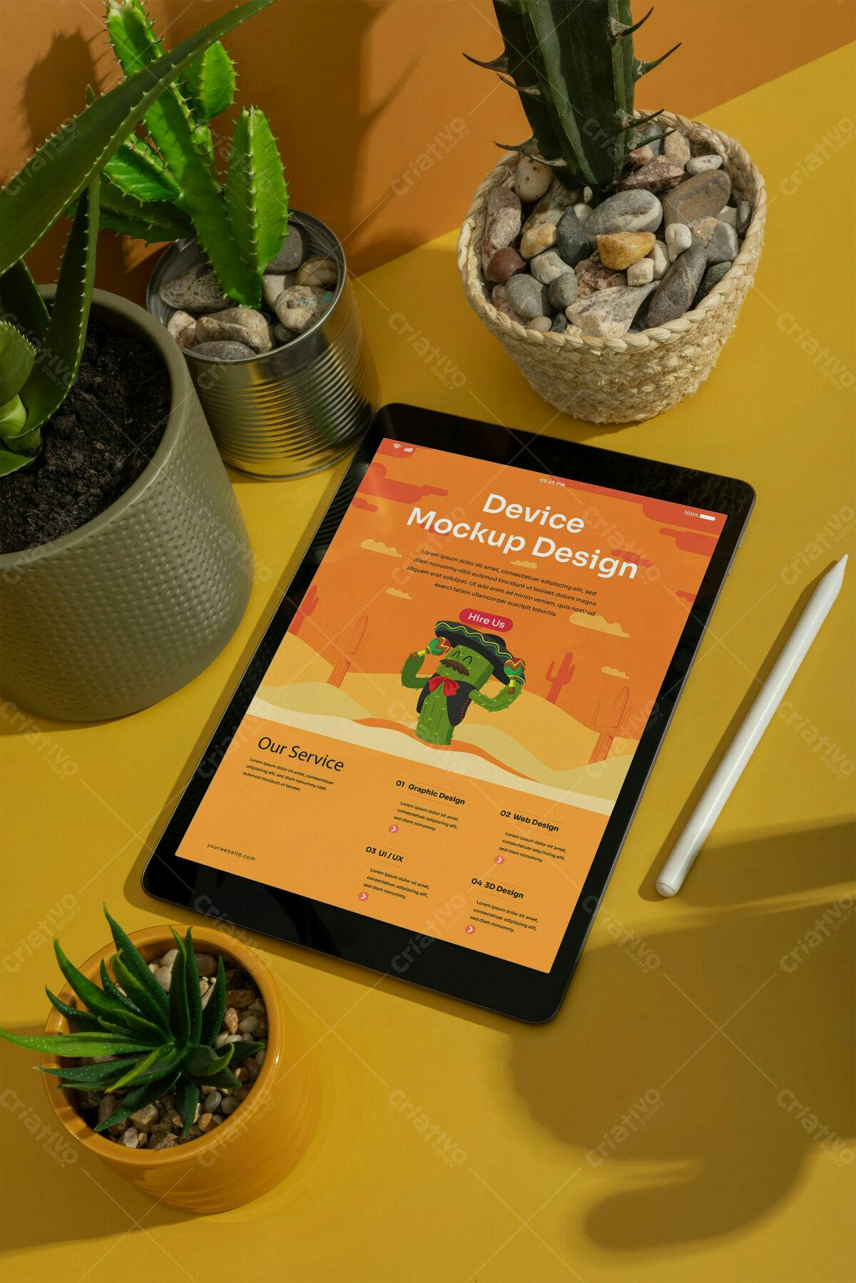 Mockup Tablet para Apresentação de Serviços PSD Editável