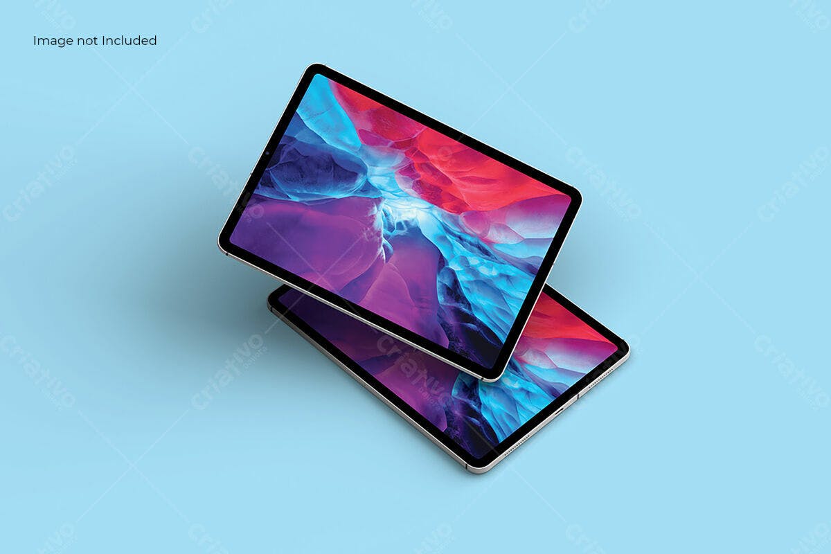 Mockup de Tablet com Design Abstrato PSD Editável