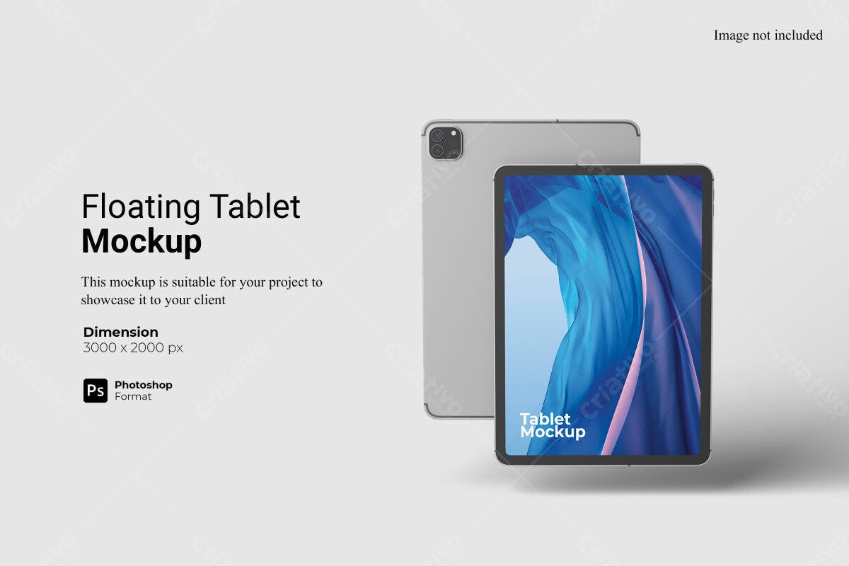 Mockup de Tablet Flutuante PSD Editável
