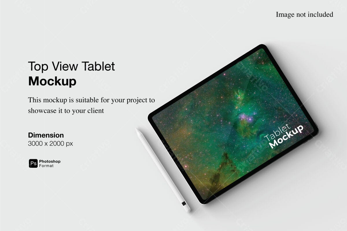 Mockup Tablet Vista Superior PSD Editável