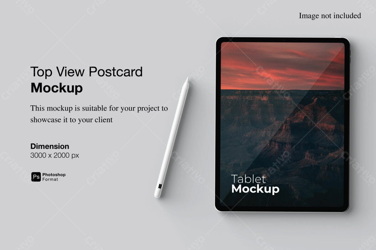 Mockup Tablet com Paisagem para Apresentação PSD Editável