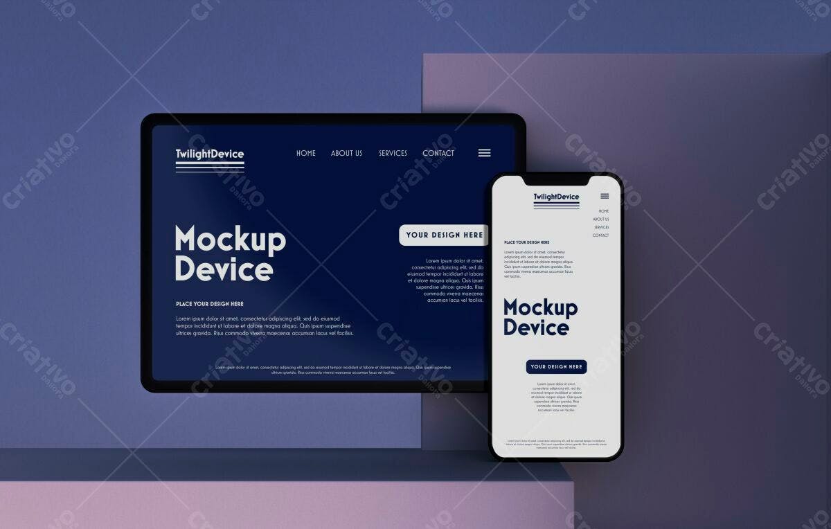 Mockup para Aplicativo e Site PSD Editável