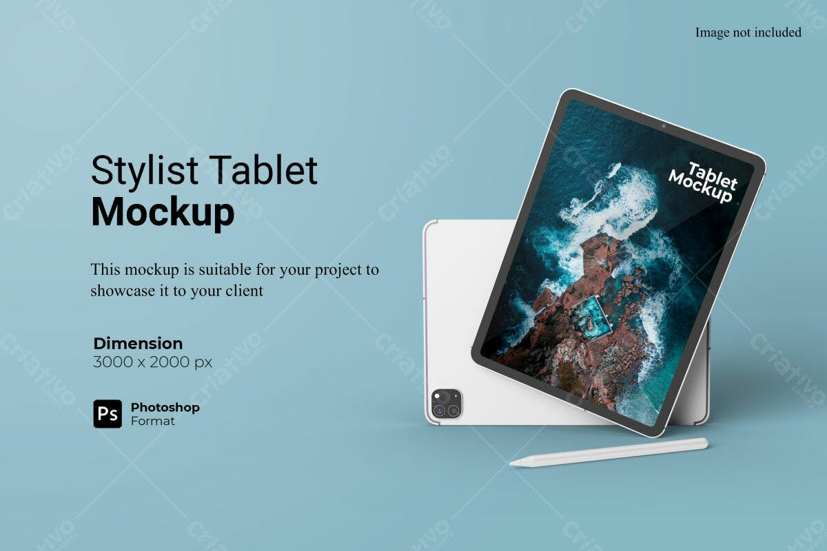 Mockup de Tablet Estilizado PSD Editável
