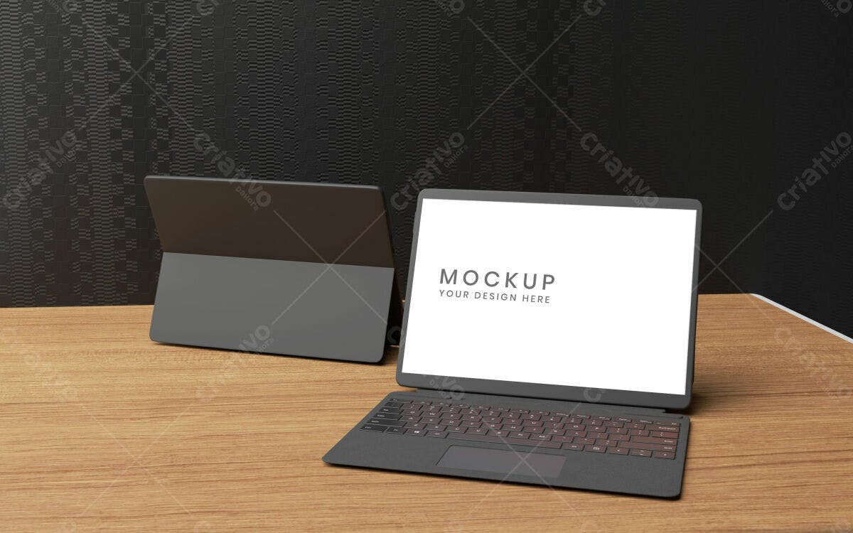 Mockup de Notebook e Tablet PSD Editável