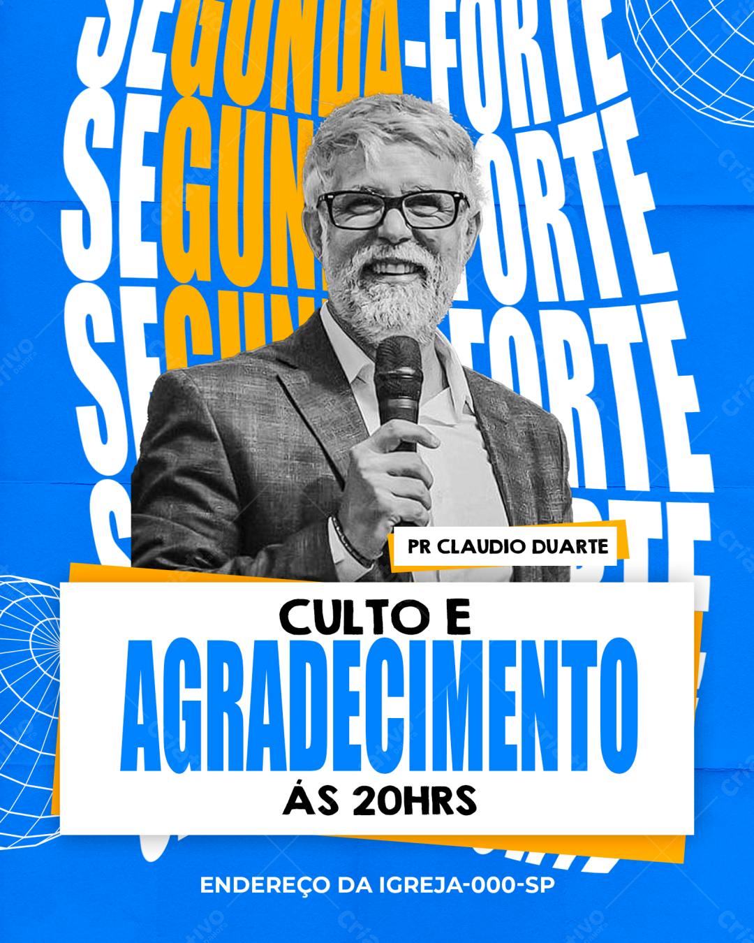 Flyer para Culto e Agradecimento PSD Editável