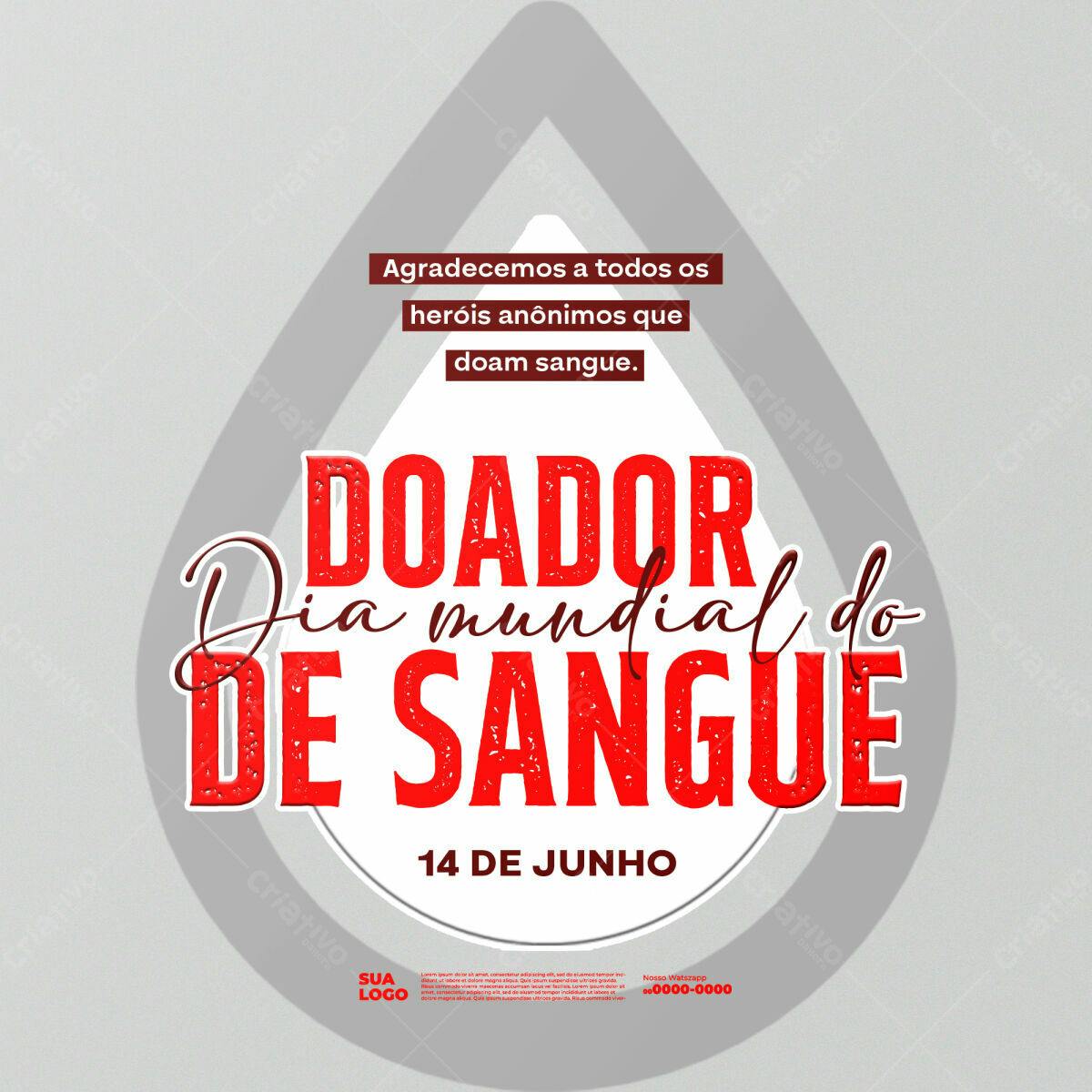 Flyer Dia Mundial do Sangue PSD Editável