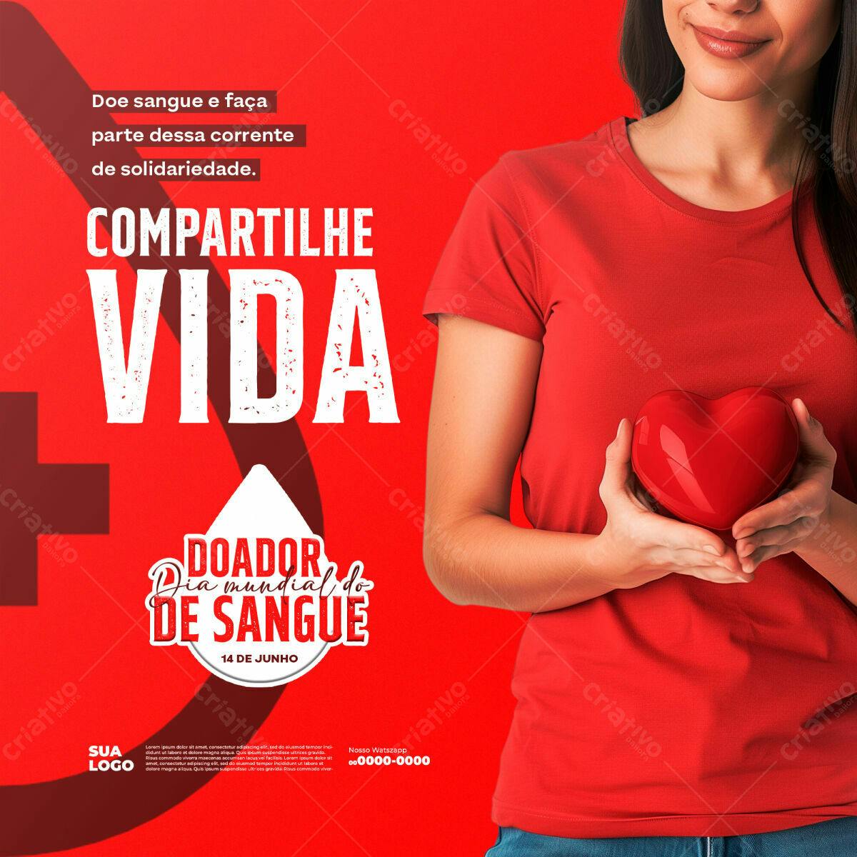 Flyer Dia Mundial do Sangue PSD Editável
