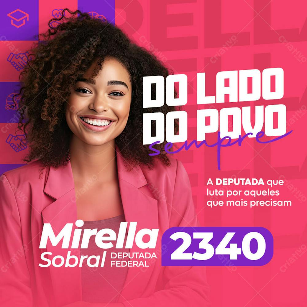 Propaganda Política Deputada Federal Feed Psd Editável