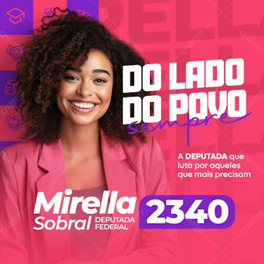 Propaganda política deputada federal feed psd editável