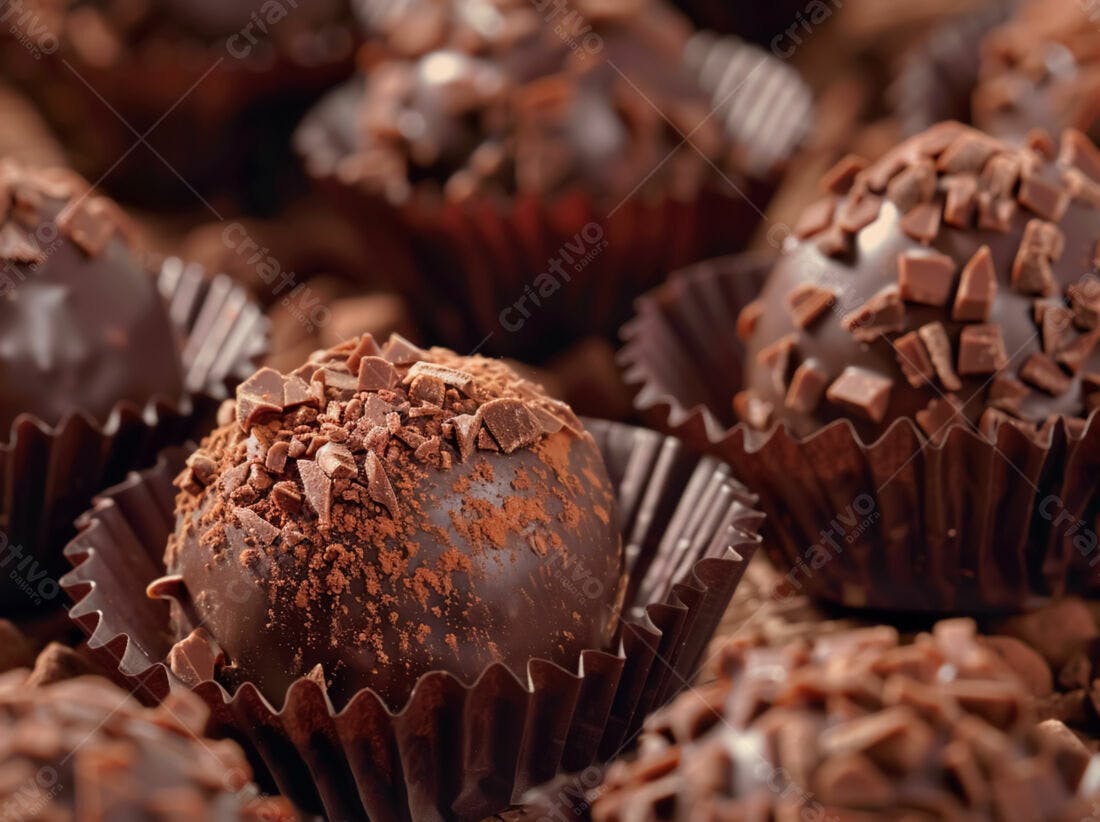 Trufas de chocolate cobertas com cacau