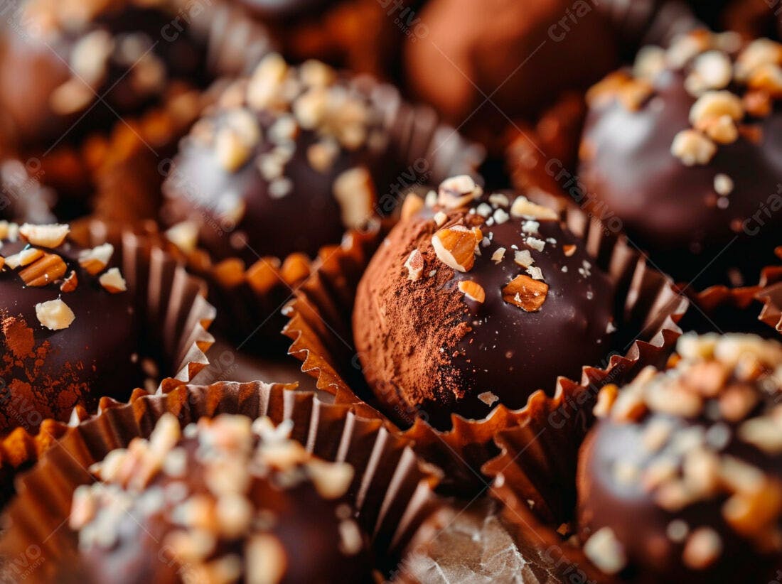 Trufas de chocolate com amêndoas