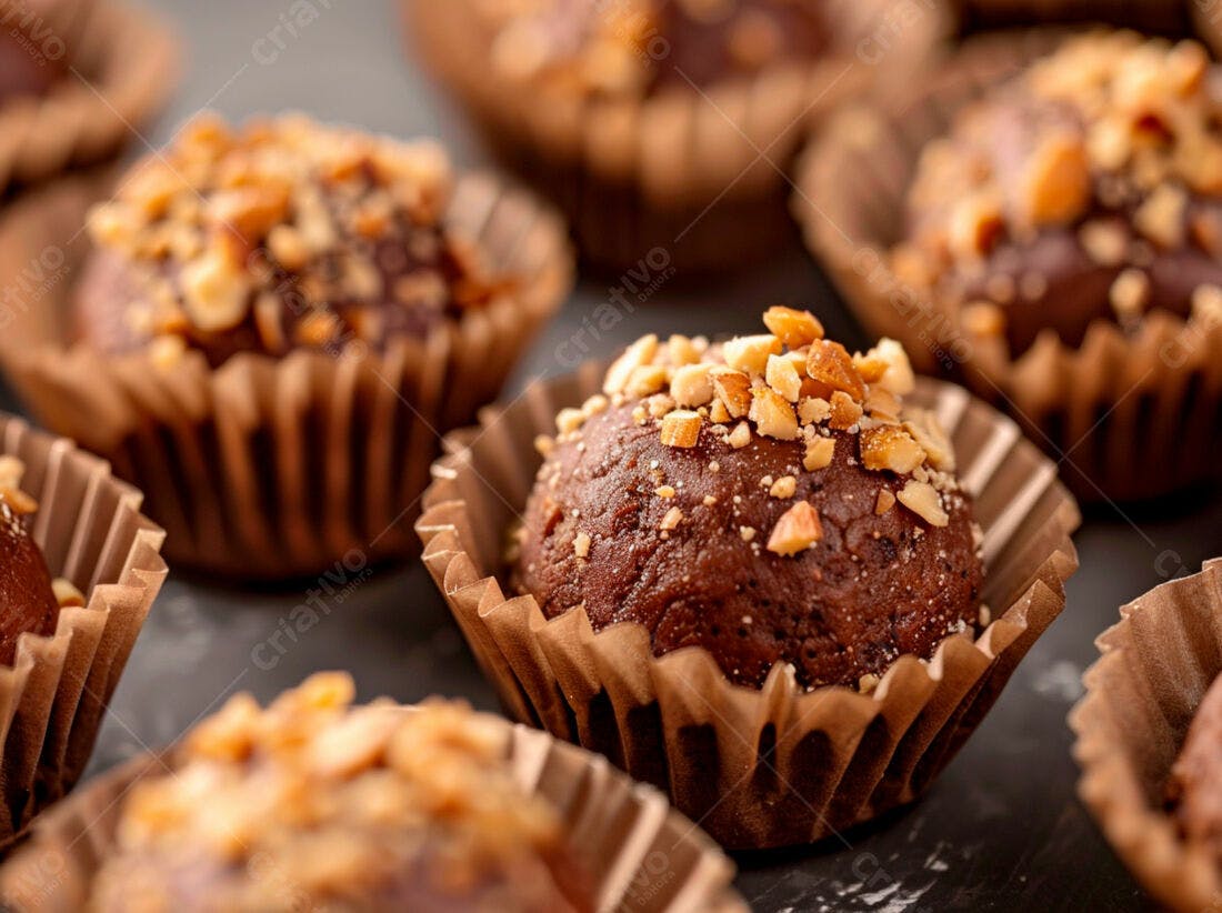 Bombons de chocolate com amendoim