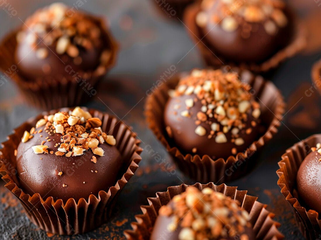 Bombons de chocolate com amêndoas