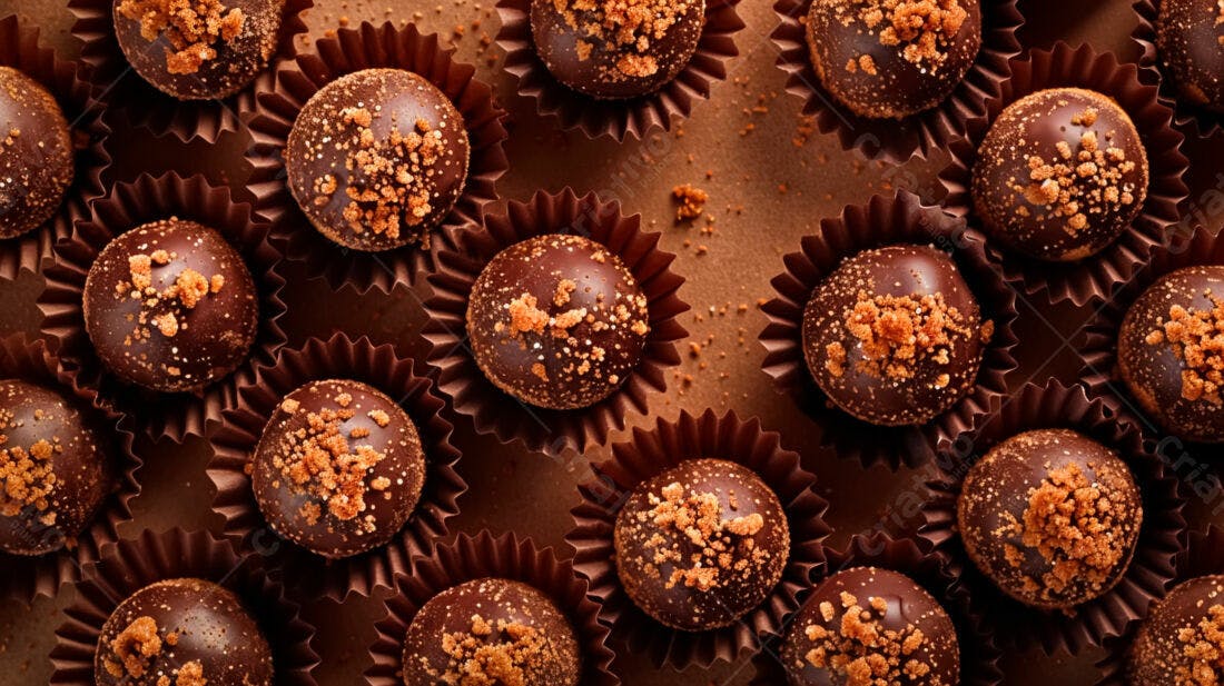 Bombons de chocolate com crocante
