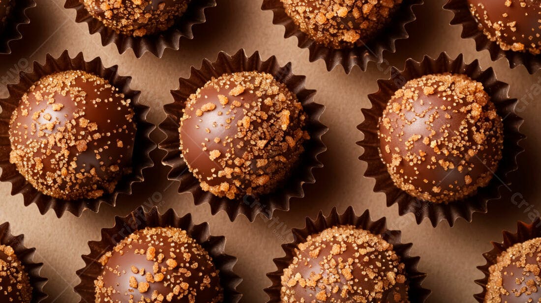 Bombons de chocolate com crocante