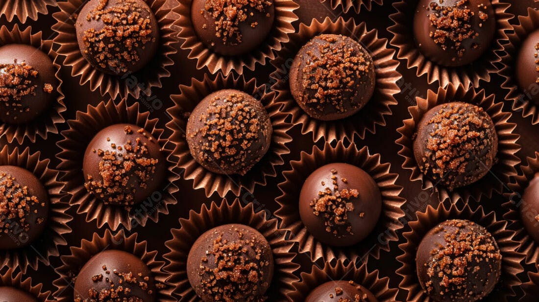 Bombons de chocolate com crocante