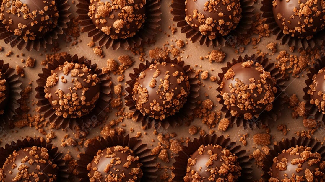Bombons de chocolate com crocante