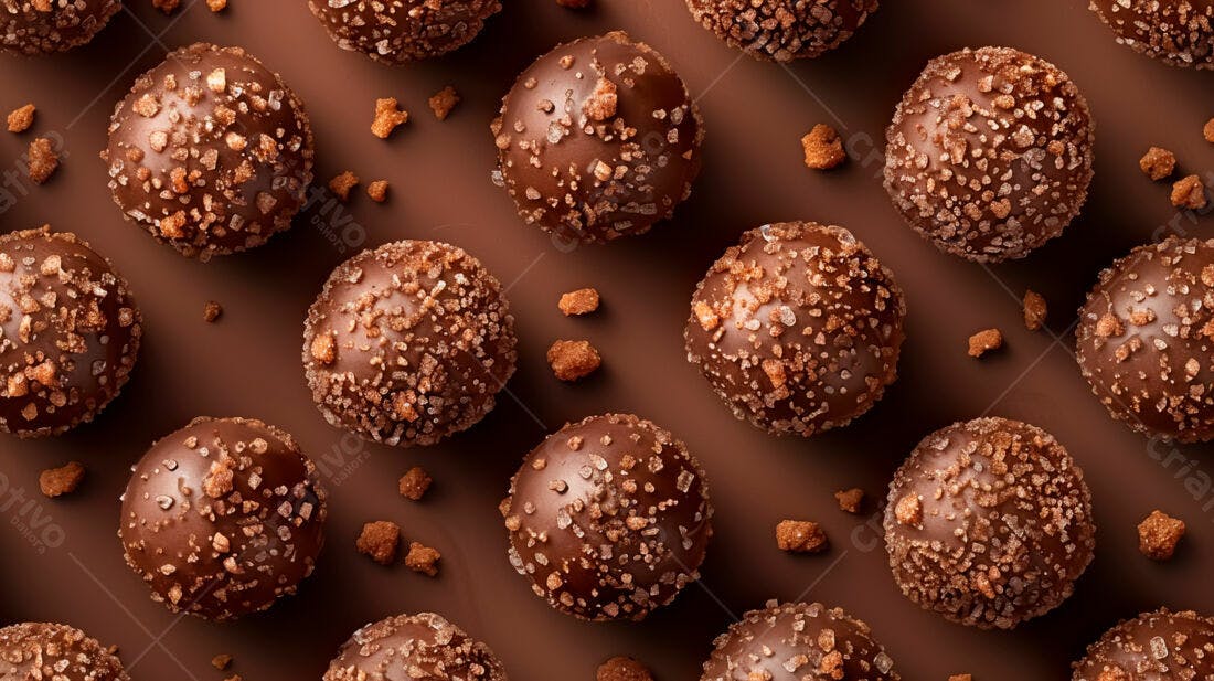 Bombons de chocolate com crocante