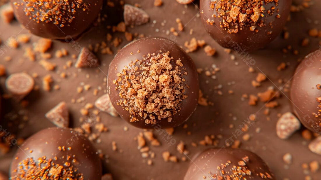 Bombons de chocolate com crocante