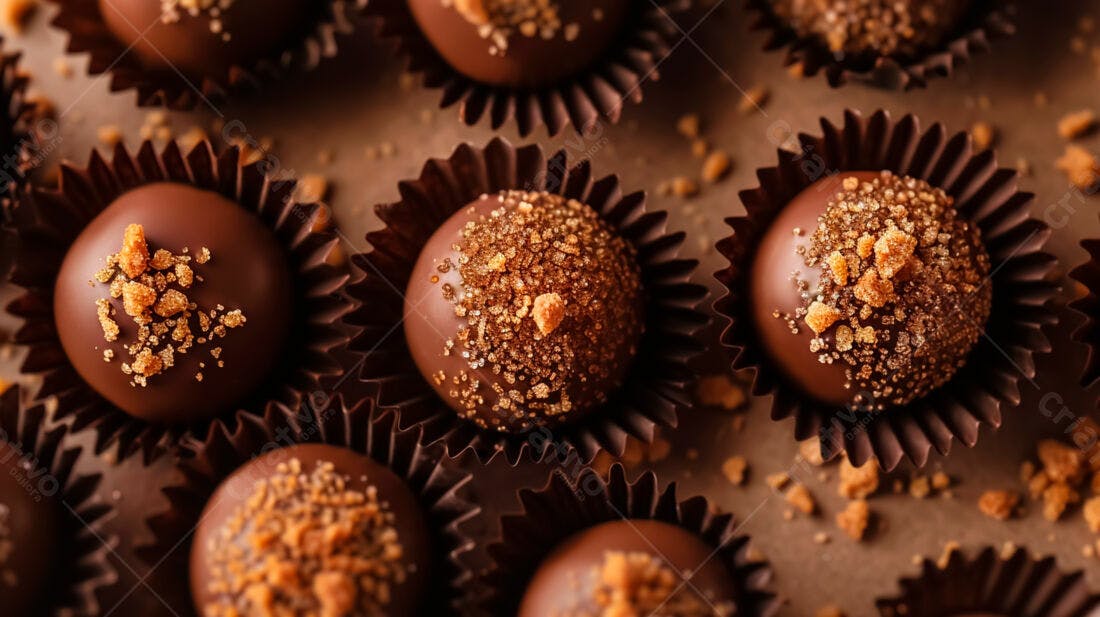 Bombons de chocolate com crocante