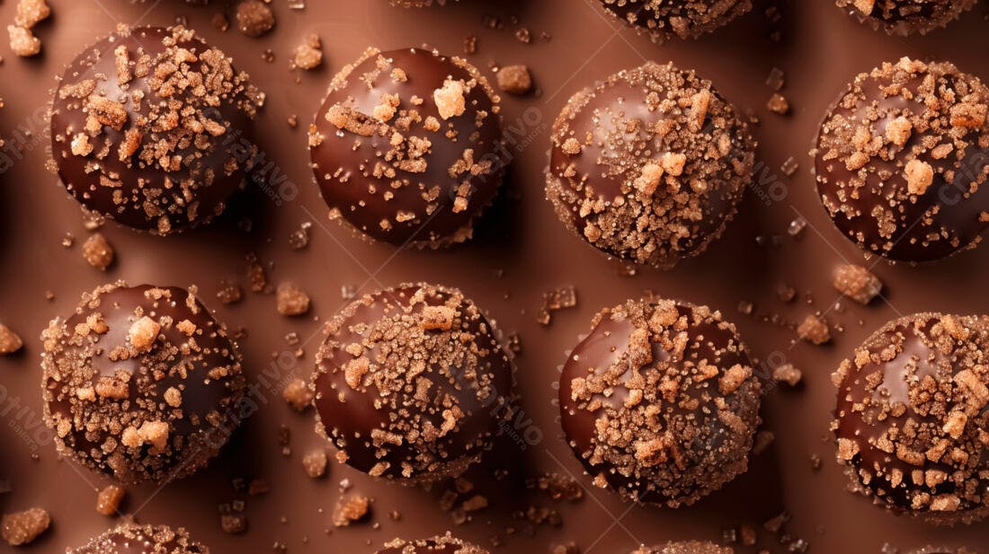 Bombons de chocolate com crocante