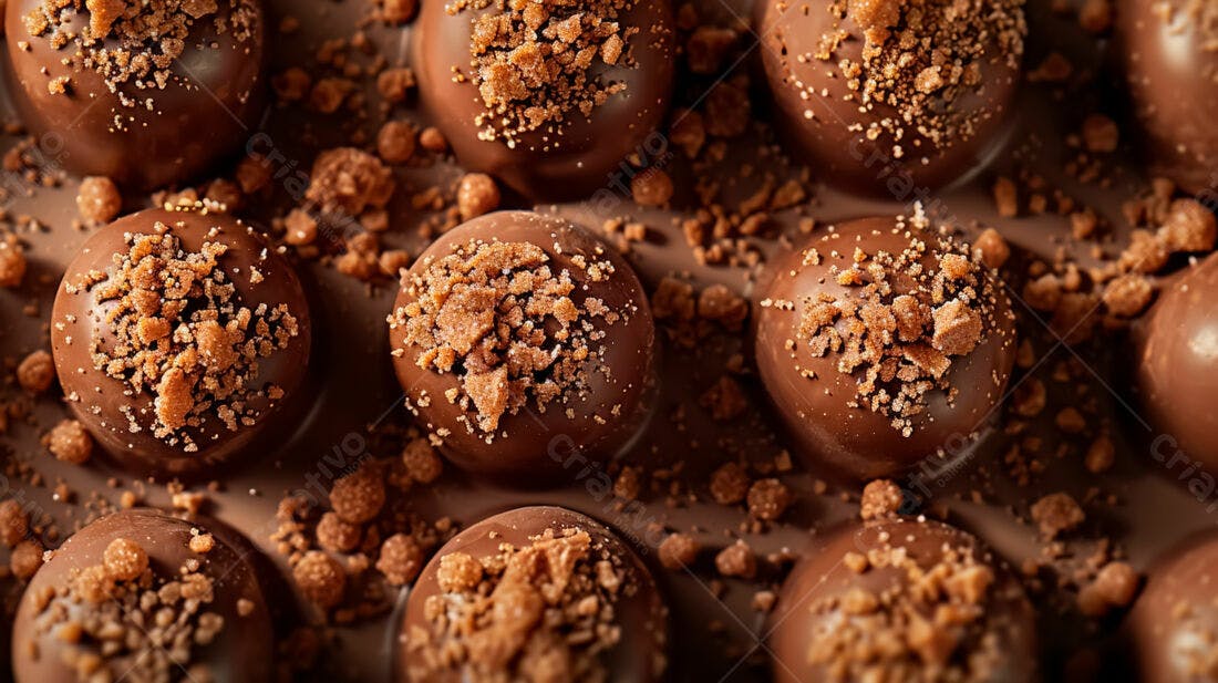 Bombons de chocolate com crocante