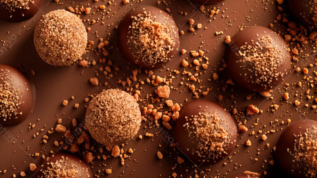 Bombons de chocolate com crocante