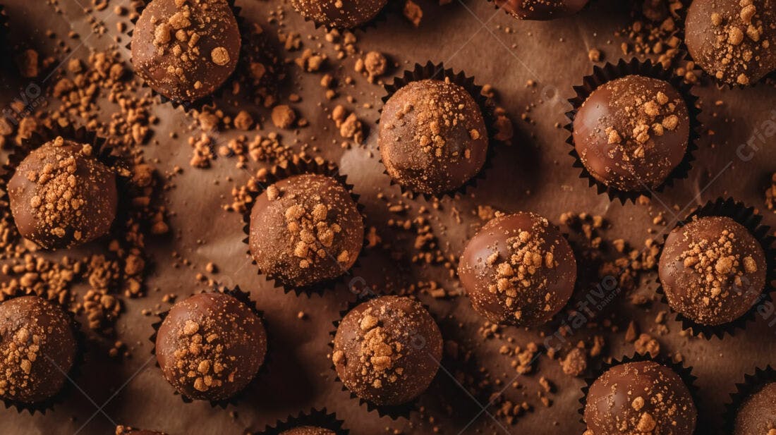 Bombons de chocolate com crocante