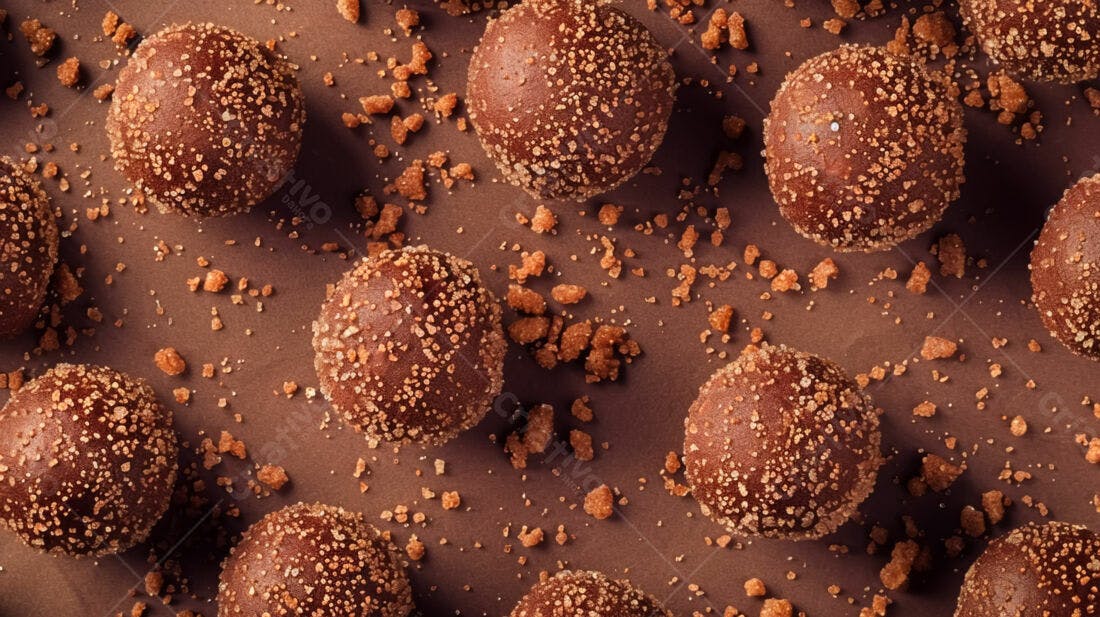 Bombons de chocolate com açúcar mascavo