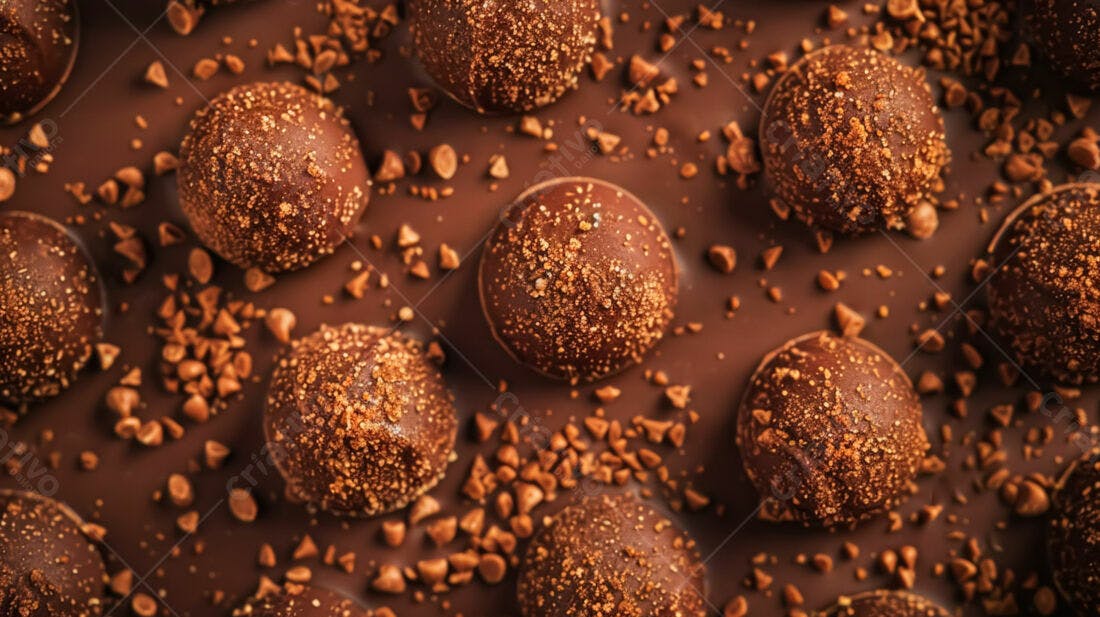 Bombons de chocolate com crocante