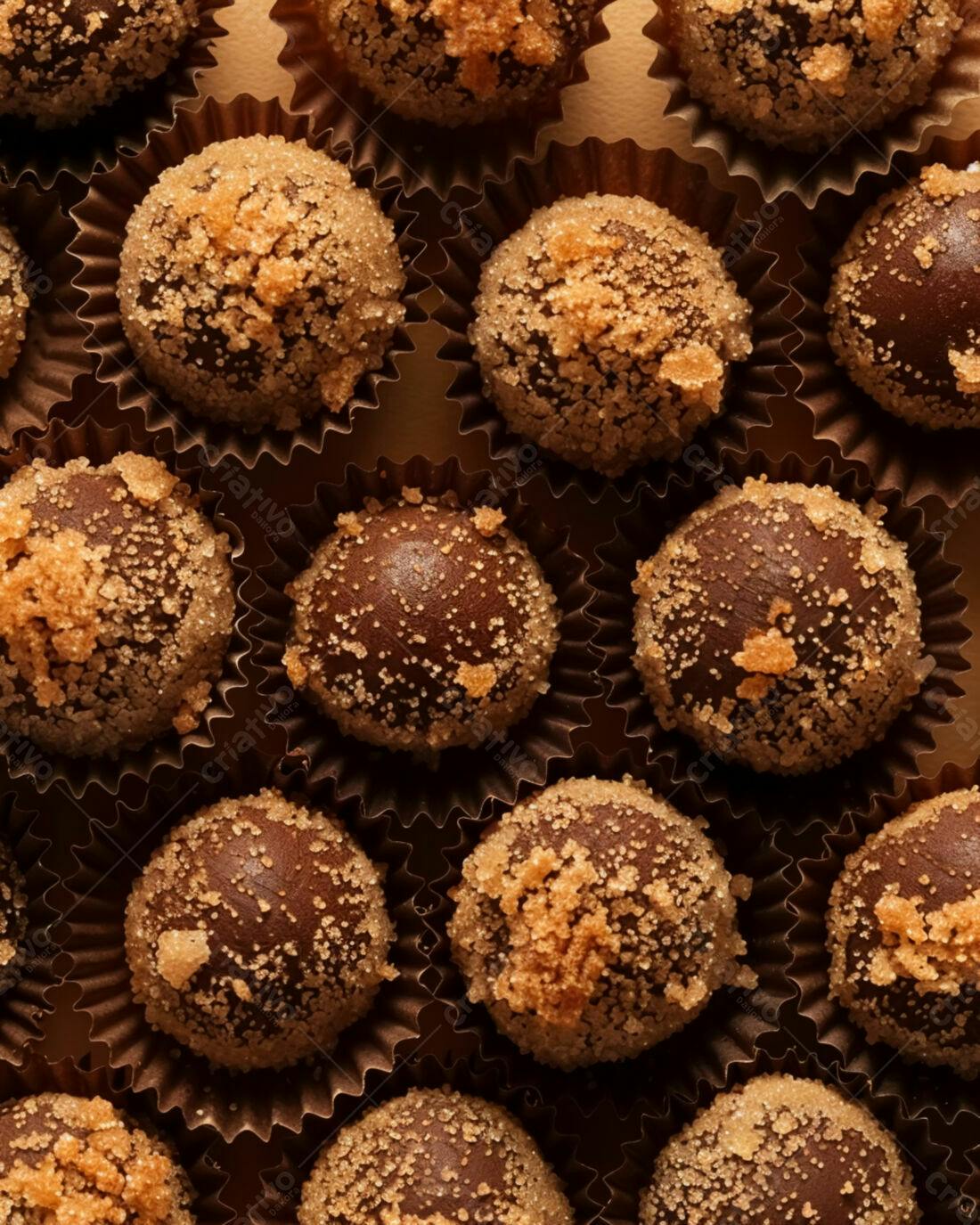 Bombons de chocolate com açúcar mascavo