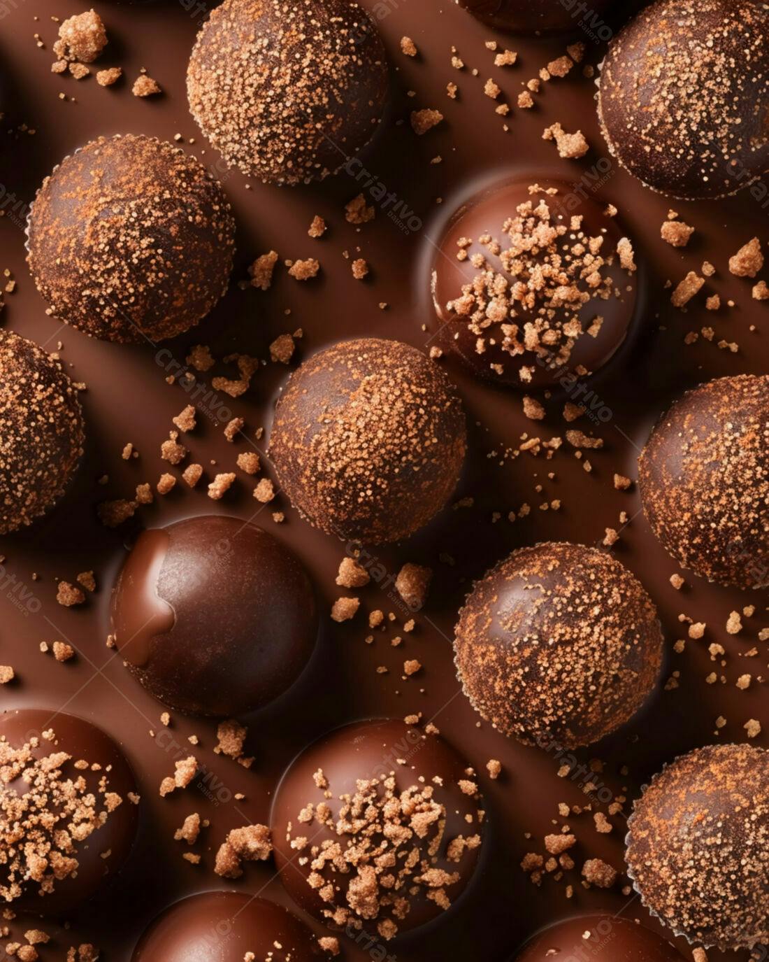 Bombons de chocolate com crocante