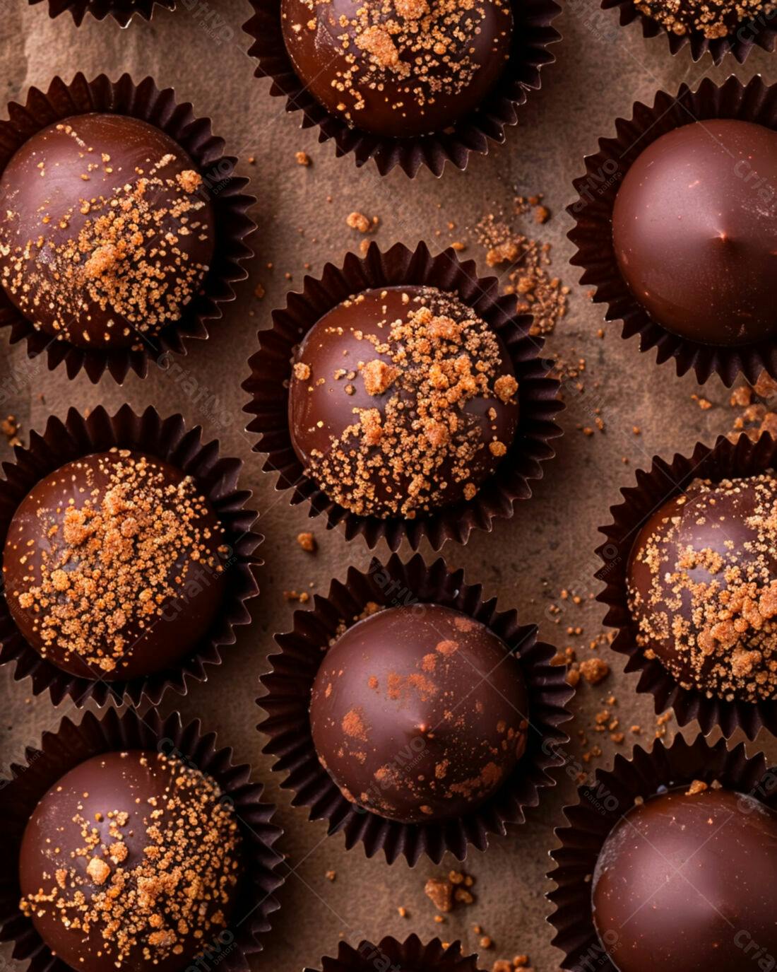 Bombons de chocolate com crocante